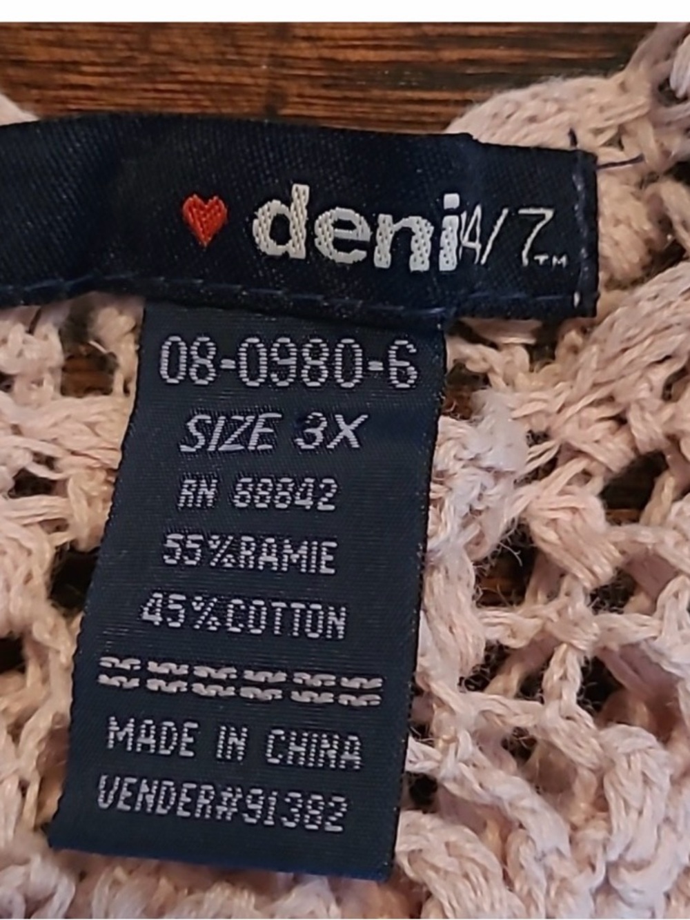 Denim&Co Pink Crochet Floral Lace Top - Picture 6 of 12